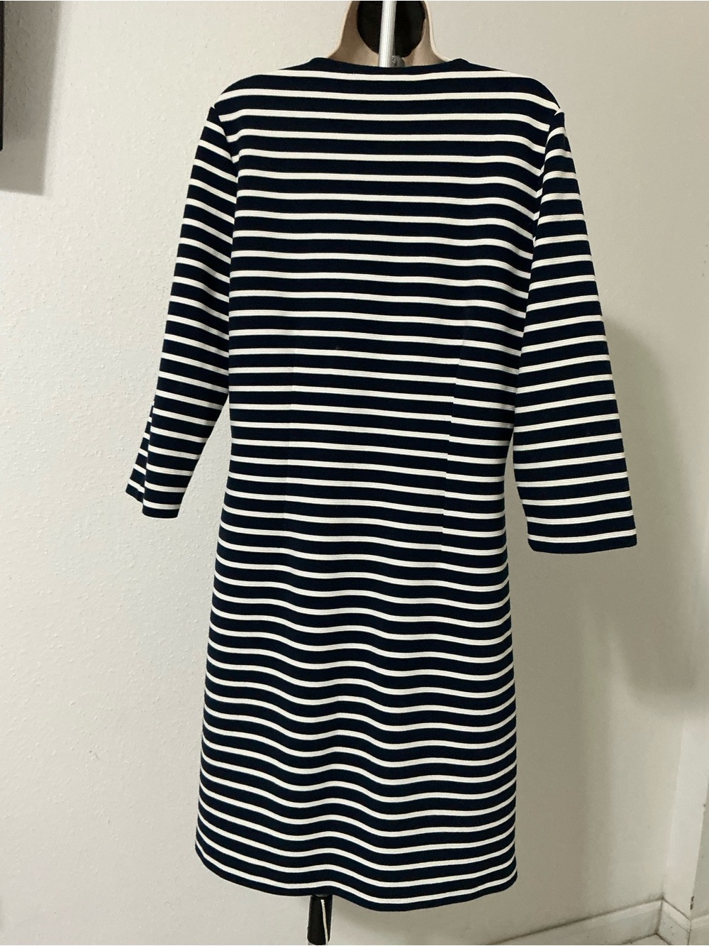 EUC Boden Bronte Ottoman Navy White Stripe Knit Midi Dress Pockets US 12R - Picture 5 of 15